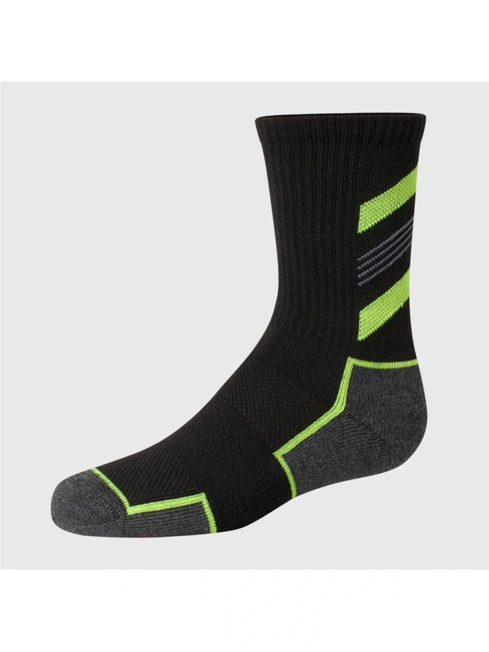12 Hanes Moves X-Temp Performance Boys Black Crew Athletic Socks